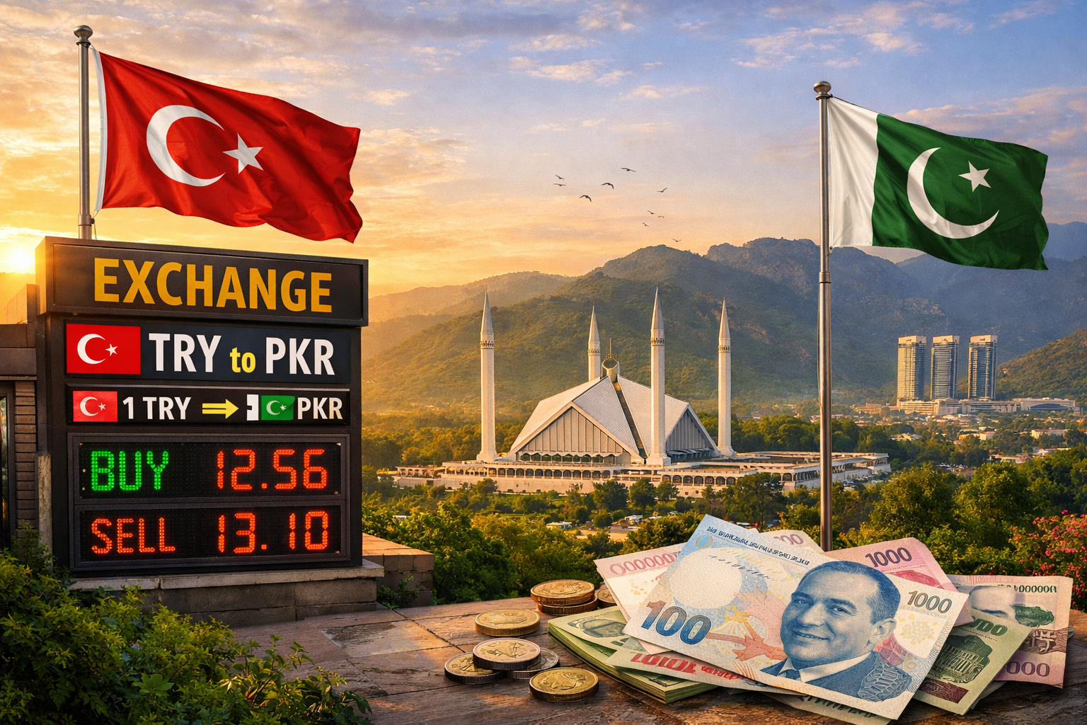 Currency Exchange Turkish Lira (TRY) to PKR in Islamabad