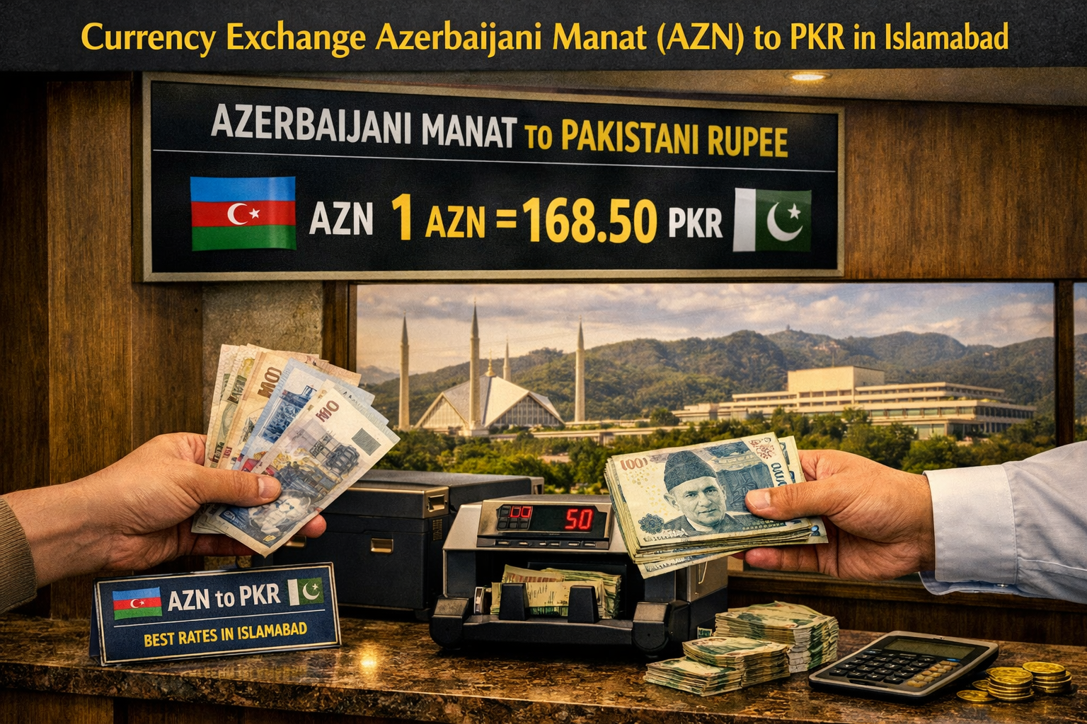 Currency Exchange Azerbaijani Manat (AZN) to PKR in Islamabad
