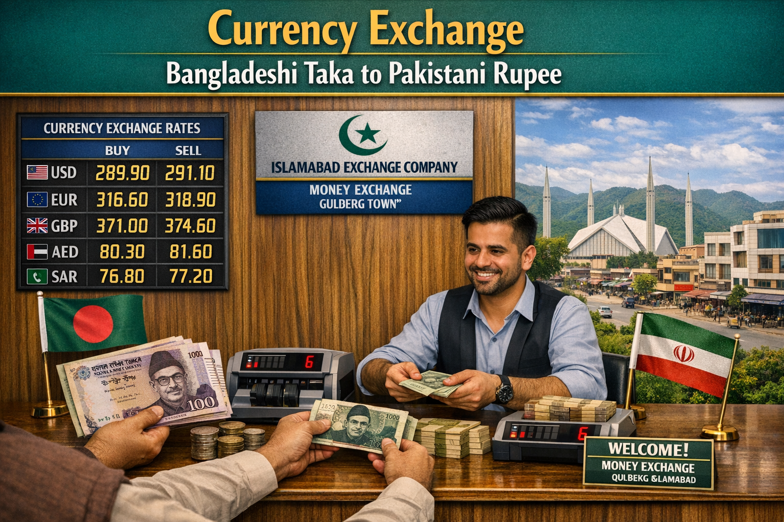 Currency Exchange Bangladeshi Taka (BDT) to PKR in Islamabad