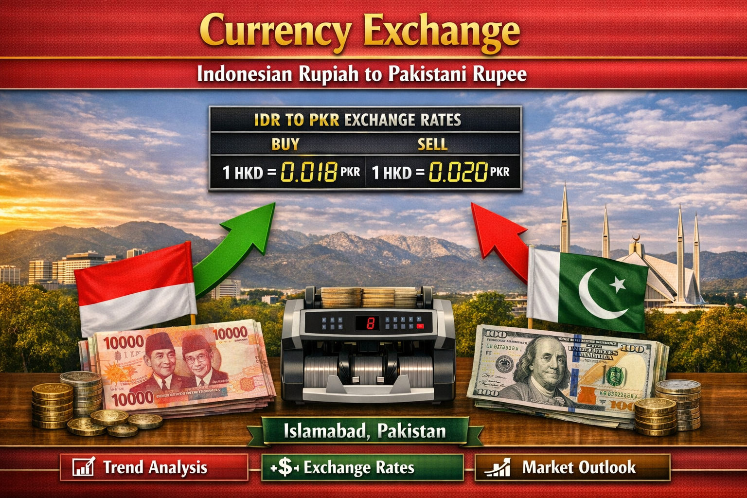 Currency Exchange Indonesian Rupiah (IDR) to PKR in Islamabad