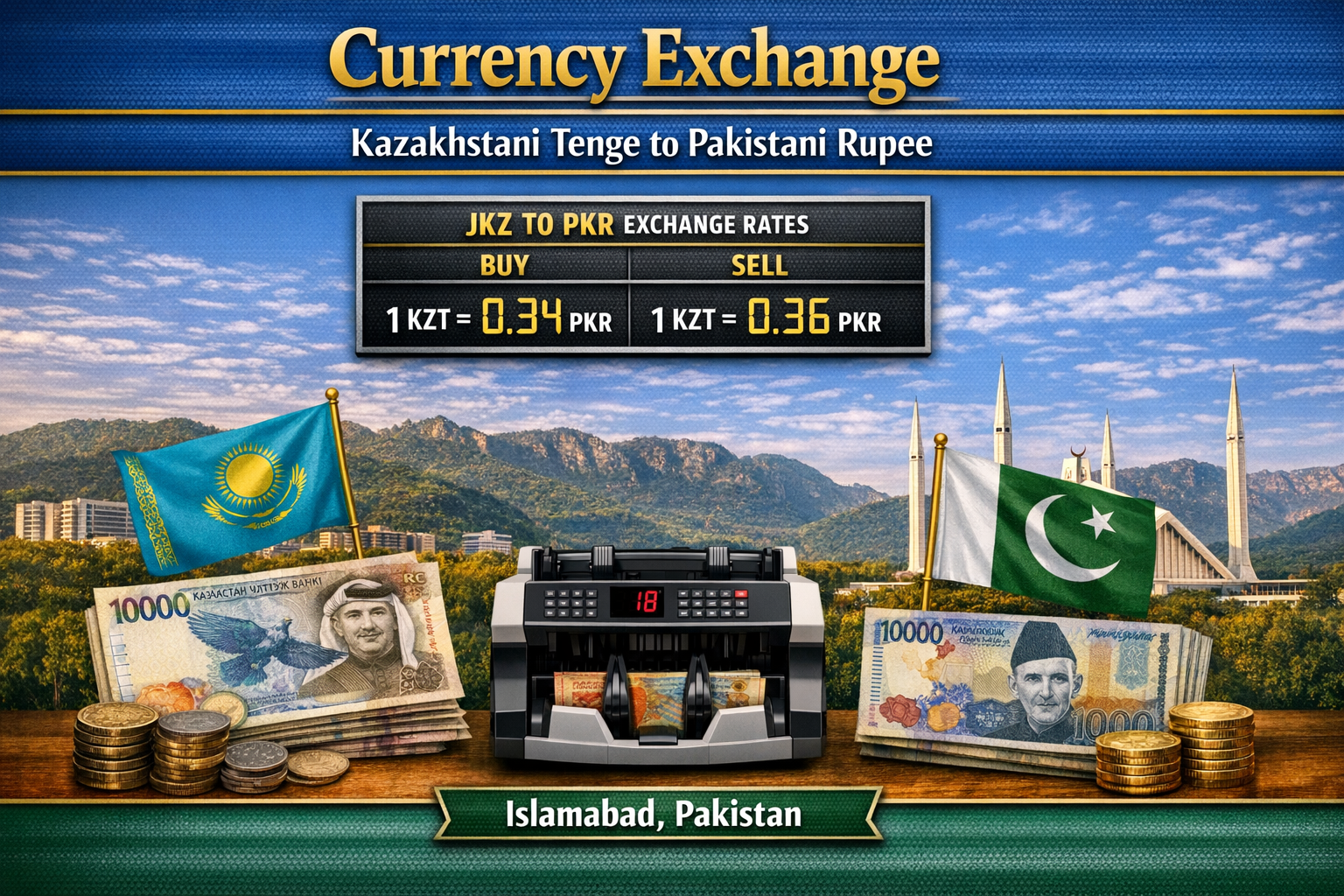 Currency Exchange Kazakhstani Tenge (KZT) to PKR in Islamabad