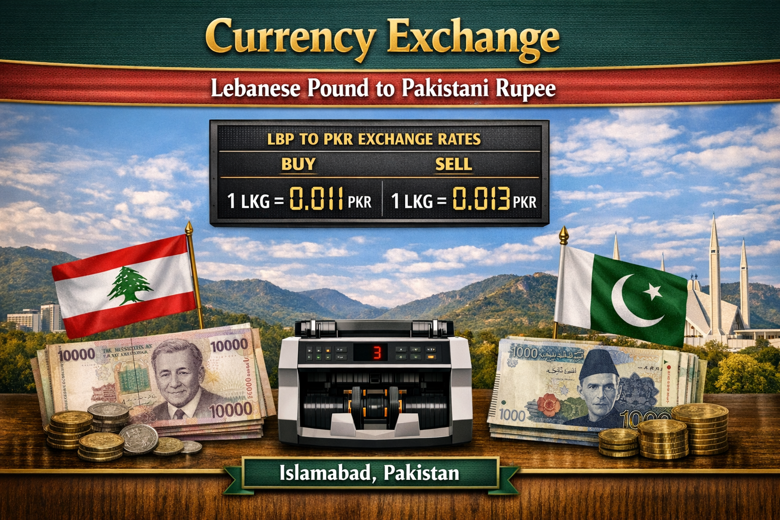 Currency Exchange Lebanese Pound (LBP) to PKR in Islamabad