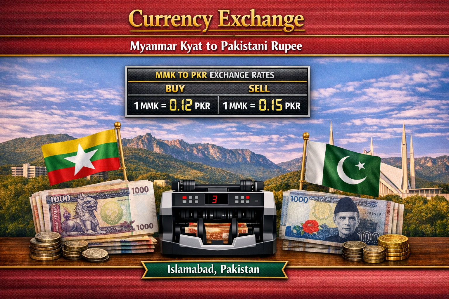 Currency Exchange Myanmar Kyat (MMK) to PKR in Islamabad