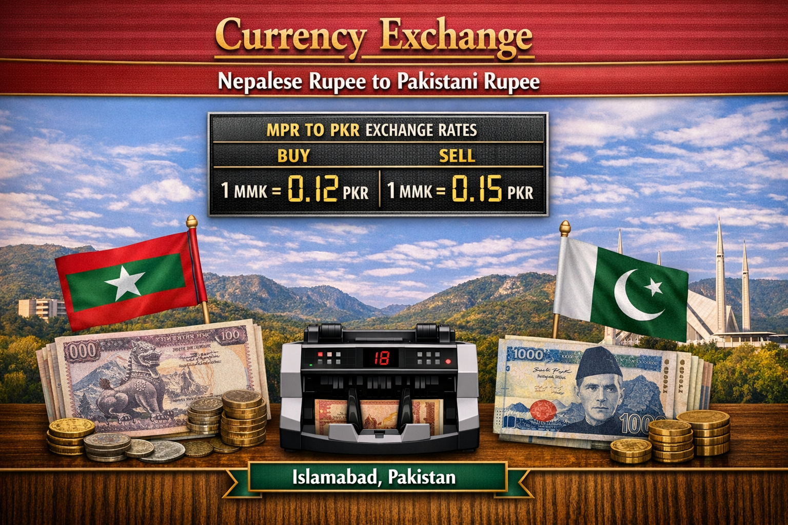 Currency Exchange Nepalese Rupee (NPR) to PKR in Islamabad