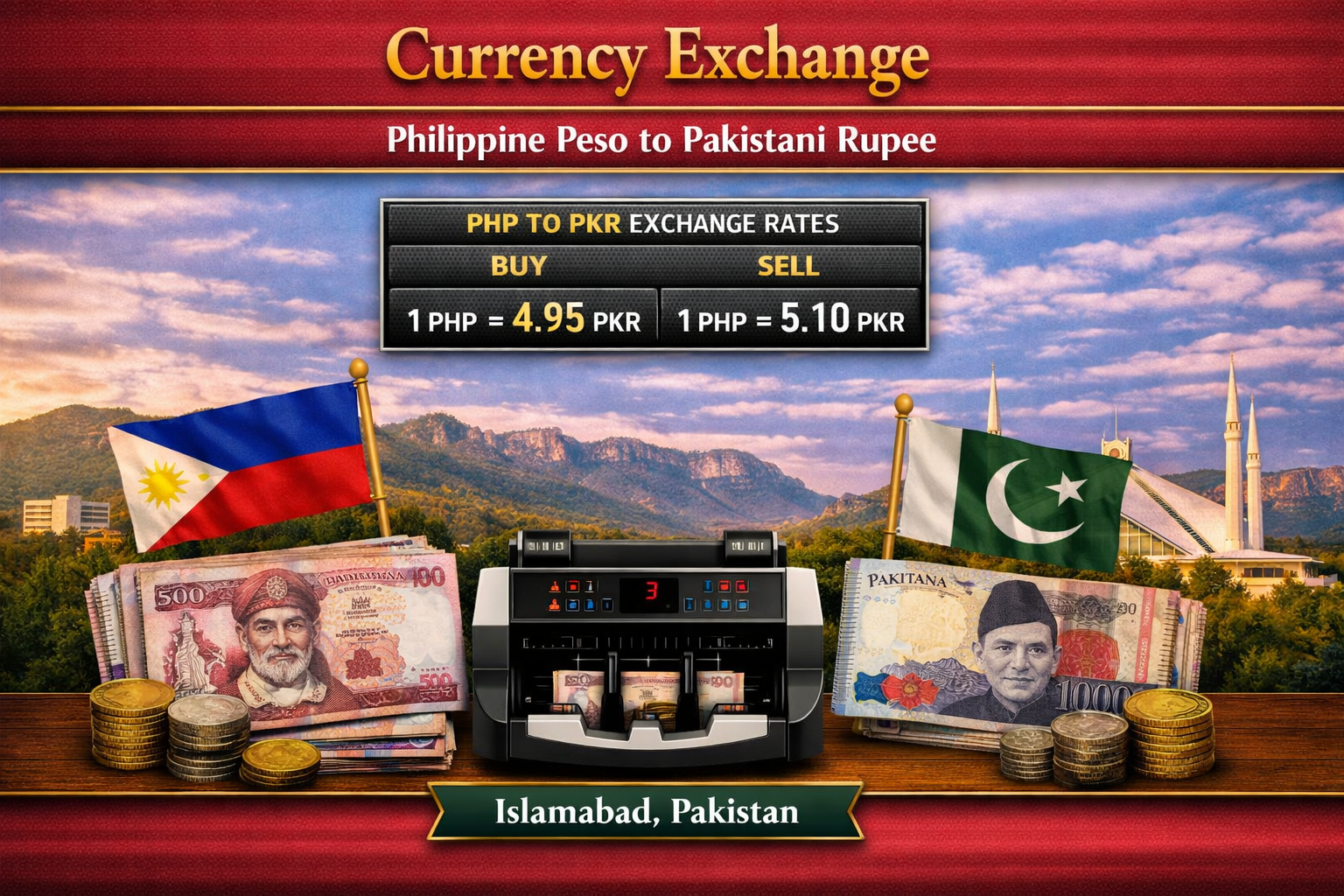 Currency Exchange Philippine Peso (PHP) to PKR in Islamabad