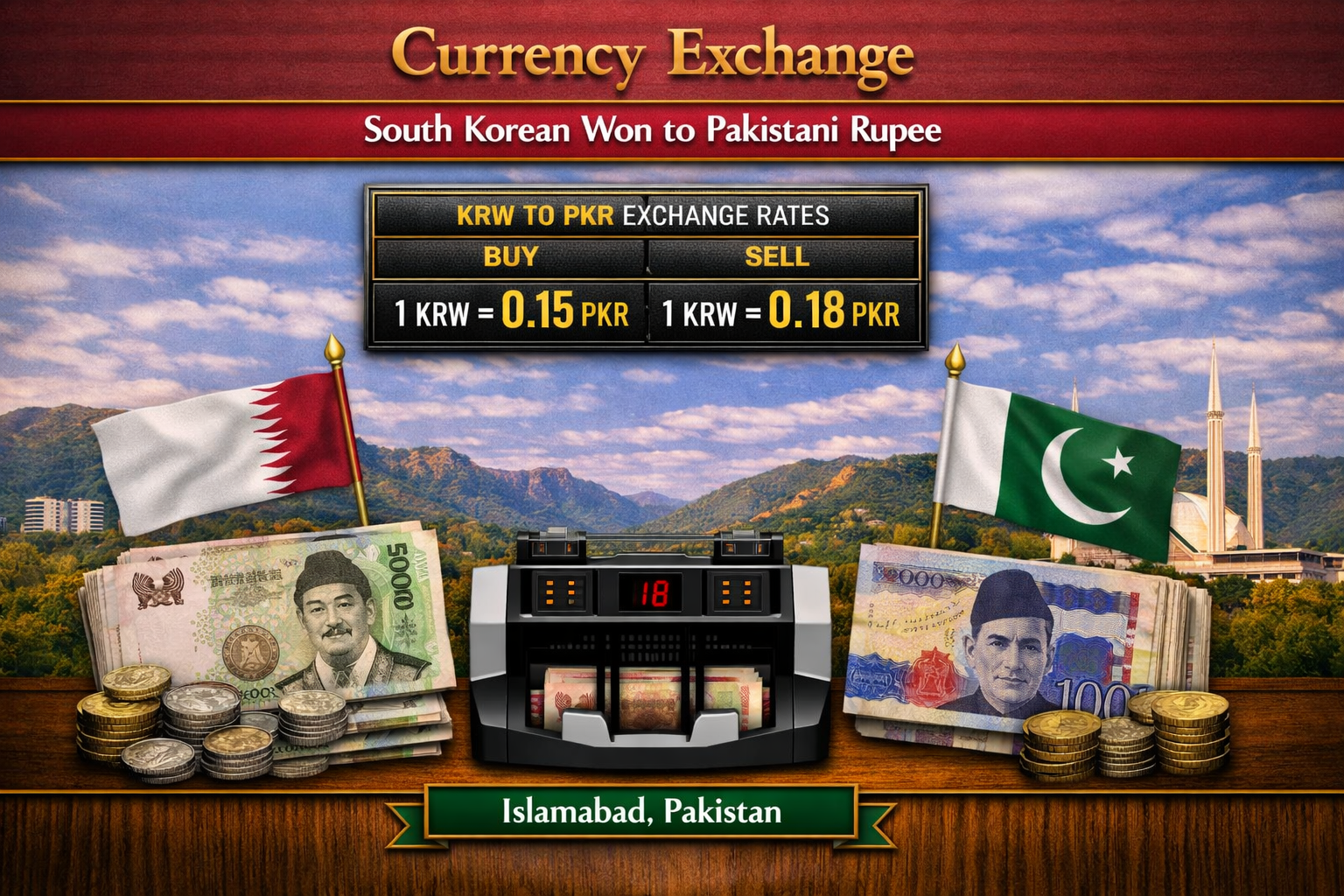 Currency Exchange South Korean Won (KRW) to PKR in Islamabad