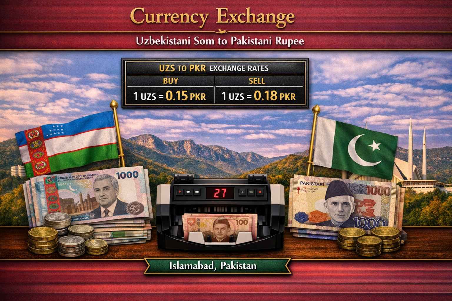 Currency Exchange Uzbekistani Som (UZS) to PKR in Islamabad