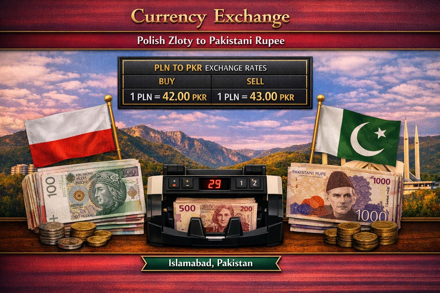 Currency Exchange Polish Zloty (PLN) to PKR in Islamabad