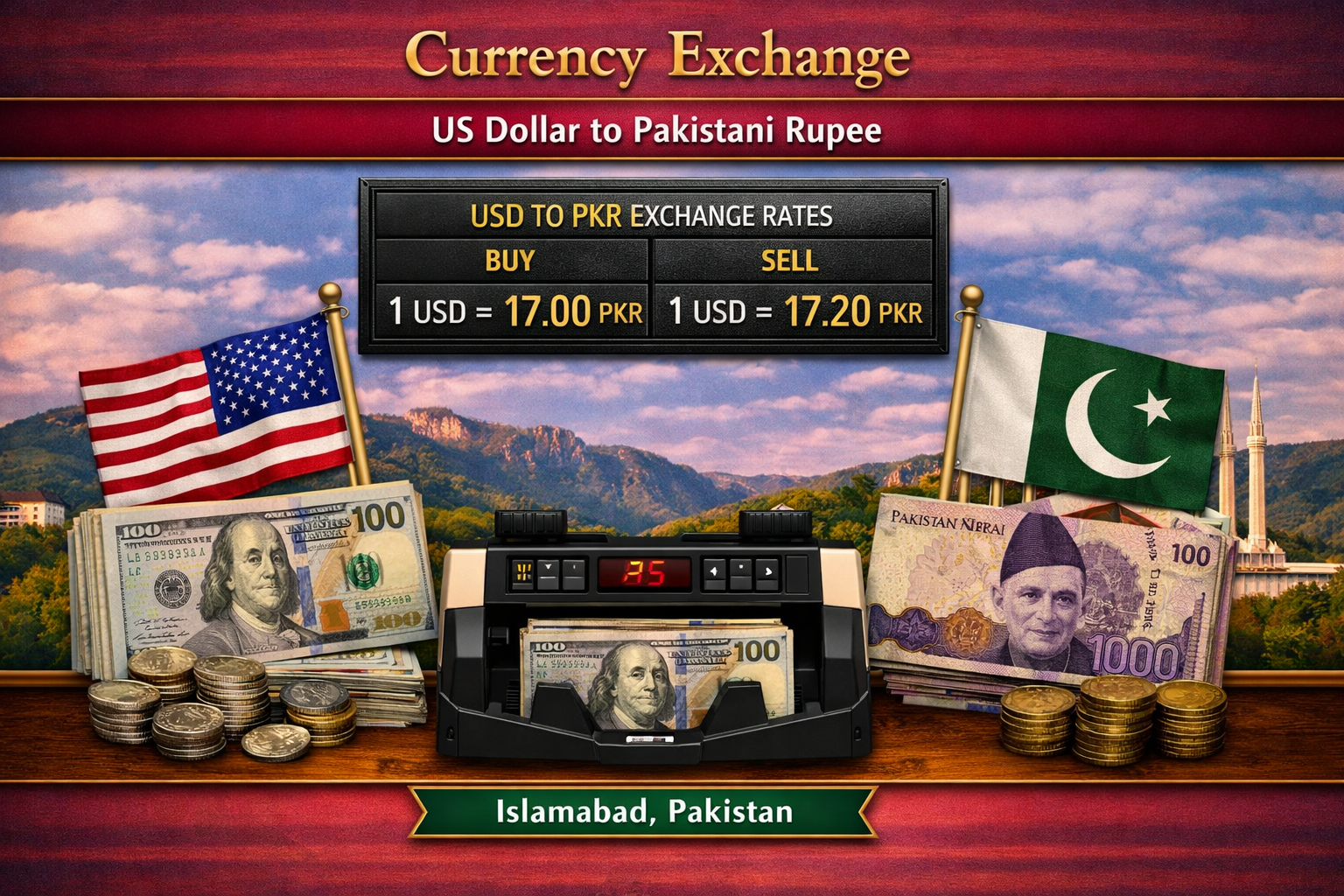 Currency Exchange USD to PKR in Islamabad