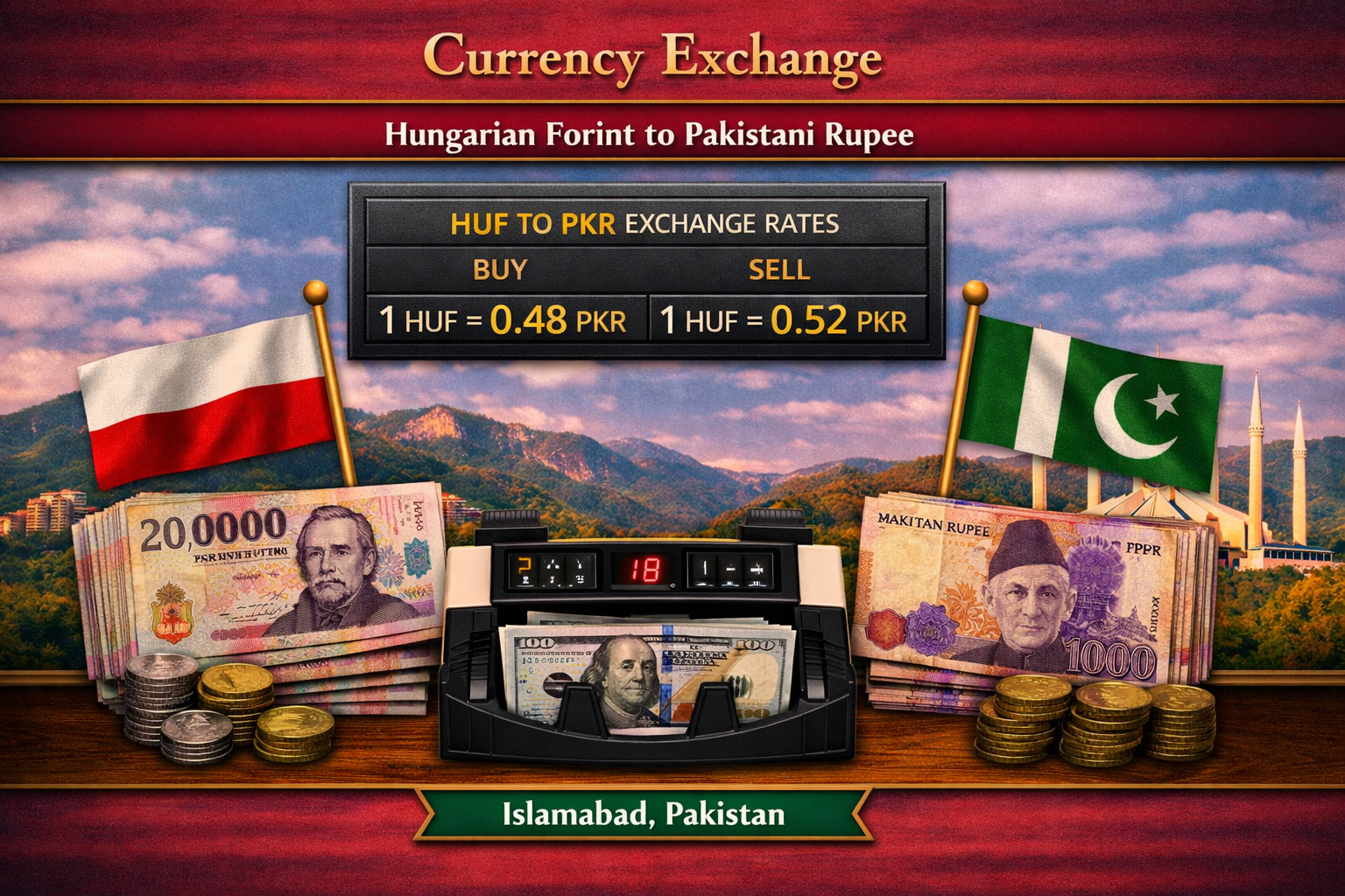 Currency Exchange Hungarian Forint (HUF) to PKR in Islamabad